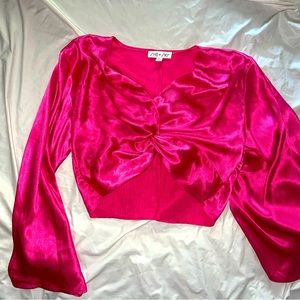Pink satin top
